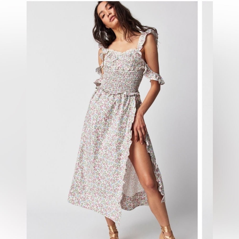 For Love And Lemons Floral High Low Dress